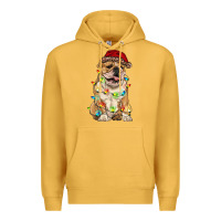 Mustard christmas bulldog Premium Hoodie - RanaPortraitStore
