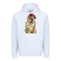 White christmas bulldog Premium Hoodie - RanaPortraitStore