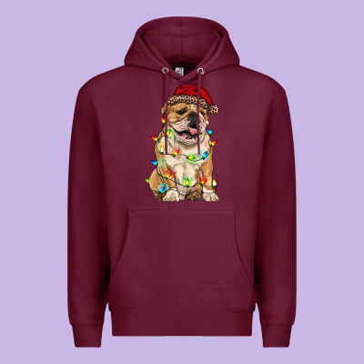 Christmas Bulldog Premium Hoodie Designed By Ranaportraitstore