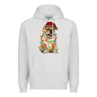 Dove Grey christmas bulldog Premium Hoodie - RanaPortraitStore