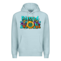 Blue Mist blessed mom sunflower Premium Hoodie - Zillion Design Studio