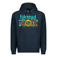 Navy blessed mom sunflower Premium Hoodie - Zillion Design Studio