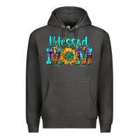 Charcoal Heather blessed mom sunflower Premium Hoodie - Zillion Design Studio