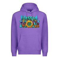 Purple blessed mom sunflower Premium Hoodie - Zillion Design Studio