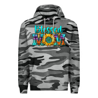 Slate Camo blessed mom sunflower Premium Hoodie - Zillion Design Studio