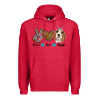 Cardinal peace love beagle Premium Hoodie - RanaPortraitStore