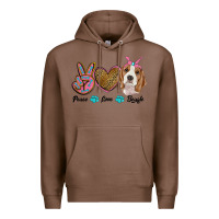 Chestnut peace love beagle Premium Hoodie - RanaPortraitStore