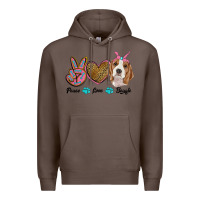 Coffee peace love beagle Premium Hoodie - RanaPortraitStore