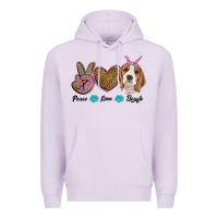 Lilac peace love beagle Premium Hoodie - RanaPortraitStore