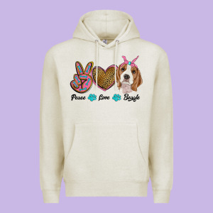 Peace Love Beagle Premium Hoodie Designed By Ranaportraitstore