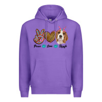Purple peace love beagle Premium Hoodie - RanaPortraitStore