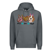 Rock peace love beagle Premium Hoodie - RanaPortraitStore