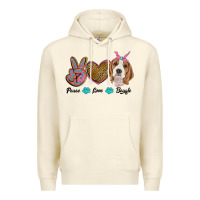 Sandshell peace love beagle Premium Hoodie - RanaPortraitStore
