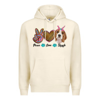 Tofu peace love beagle Premium Hoodie - RanaPortraitStore