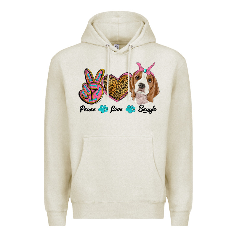 Peace Love Beagle Premium Hoodie by RanaPortraitStore | Teevron