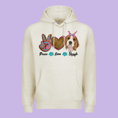 Peace Love Beagle Premium Hoodie Designed By Ranaportraitstore