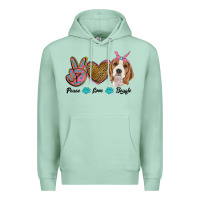 Seafoam peace love beagle Premium Hoodie - RanaPortraitStore