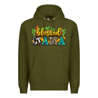 Army Green blessed mama Premium Hoodie - Zillion Design Studio