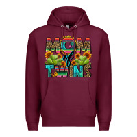 Burgundy mom of twins Premium Hoodie - Zillion Design Studio