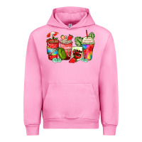 Fuchsia Pink strawberry coffee cups Urban Hoodie - Zillion Design Studio