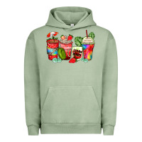 Pigment Oil Green strawberry coffee cups Urban Hoodie - Zillion Design Studio