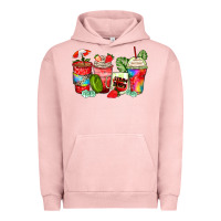 Pigment Salmon strawberry coffee cups Urban Hoodie - Zillion Design Studio