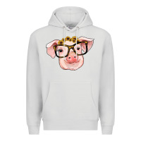Dove Grey sunflowers with pig Premium Hoodie - RanaPortraitStore