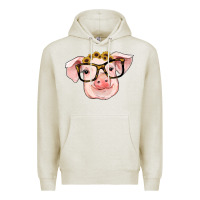 Oatmeal Heather sunflowers with pig Premium Hoodie - RanaPortraitStore