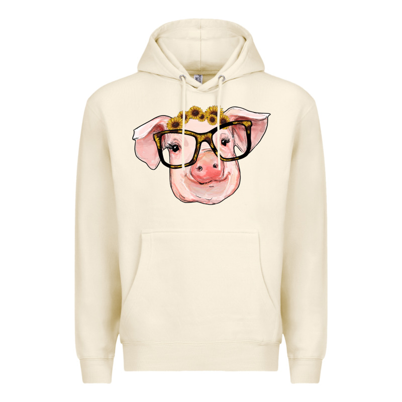 Sunflowers With Pig Premium Hoodie by RanaPortraitStore | Teevron