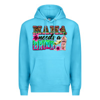 Ocean Blue mama needs a drink Premium Hoodie - Zillion Design Studio