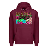 Burgundy mama needs a drink Premium Hoodie - Zillion Design Studio