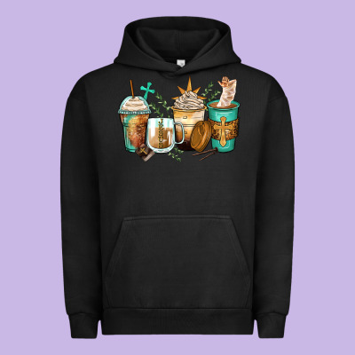 Jesus Coffee Cups Urban Hoodie Designed By Zillion Design Studio