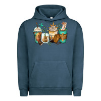 Pigment Midnight Navy jesus coffee cups Urban Hoodie - Zillion Design Studio