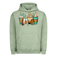 Pigment Oil Green jesus coffee cups Urban Hoodie - Zillion Design Studio