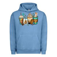 Pigment Pebble Blue jesus coffee cups Urban Hoodie - Zillion Design Studio
