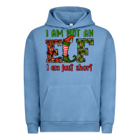 Pigment Pebble Blue i am not an elf i am just short christmas Urban Hoodie - RanaPortraitStore