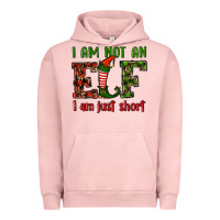 Pigment Salmon i am not an elf i am just short christmas Urban Hoodie - RanaPortraitStore