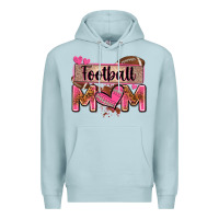 Blue Mist football mom with leopard Premium Hoodie - Zillion Design Studio