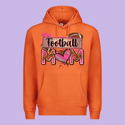 Football Mom With Leopard Premium Hoodie Designed By Zillion Design Studio