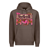 Coffee football mom with leopard Premium Hoodie - Zillion Design Studio