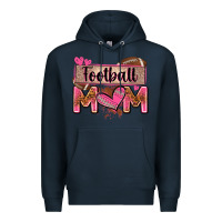 Navy football mom with leopard Premium Hoodie - Zillion Design Studio