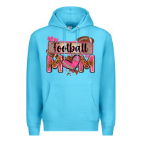Ocean Blue football mom with leopard Premium Hoodie - Zillion Design Studio
