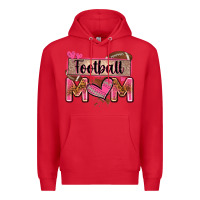 Red football mom with leopard Premium Hoodie - Zillion Design Studio