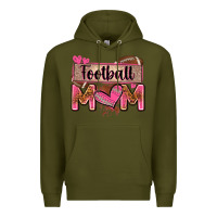 Army Green football mom with leopard Premium Hoodie - Zillion Design Studio