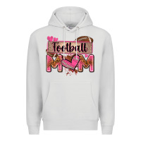 Dove Grey football mom with leopard Premium Hoodie - Zillion Design Studio