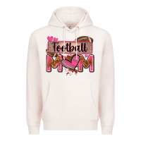 Pale Pink football mom with leopard Premium Hoodie - Zillion Design Studio