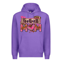 Purple football mom with leopard Premium Hoodie - Zillion Design Studio
