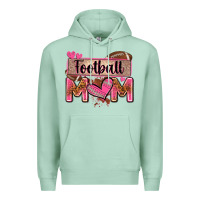 Seafoam football mom with leopard Premium Hoodie - Zillion Design Studio