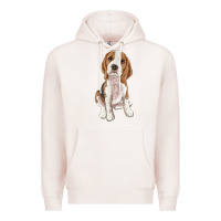 Pale Pink beagle Premium Hoodie - RanaPortraitStore