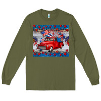 Army Green american truck 4th of july tumbler Long Sleeve Tee - BarkalooDesign
